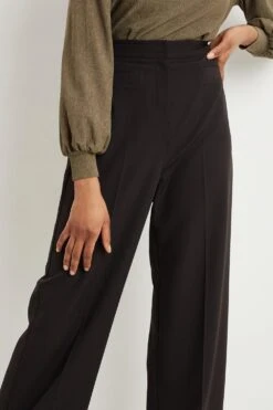 Dorothy Perkins Tall Black Wide Leg Front Pocket Trousers -Perkindo Store aqq45676 black xl 3