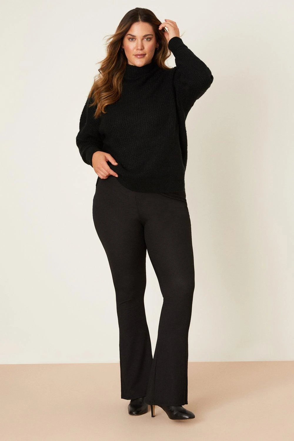 Dorothy Perkins Curve Black Flare Trousers 3 Dorothy Perkins Curve Black Flare Trousers