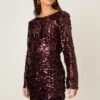 Dorothy Perkins Petite Berry Ruched Sequin Mini Dress 2 Dorothy Perkins Petite Berry Ruched Sequin Mini Dress -Perkindo Store bqq07578 berry xl