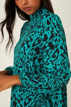 Dorothy Perkins Green Animal Swing Mini Dress 10 Dorothy Perkins Green Animal Swing Mini Dress -Perkindo Store bqq07978 green xl 3