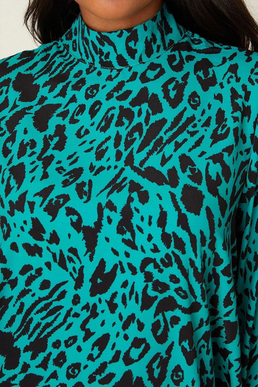 Dorothy Perkins Green Animal Swing Mini Dress 7 Dorothy Perkins Green Animal Swing Mini Dress - Image 5