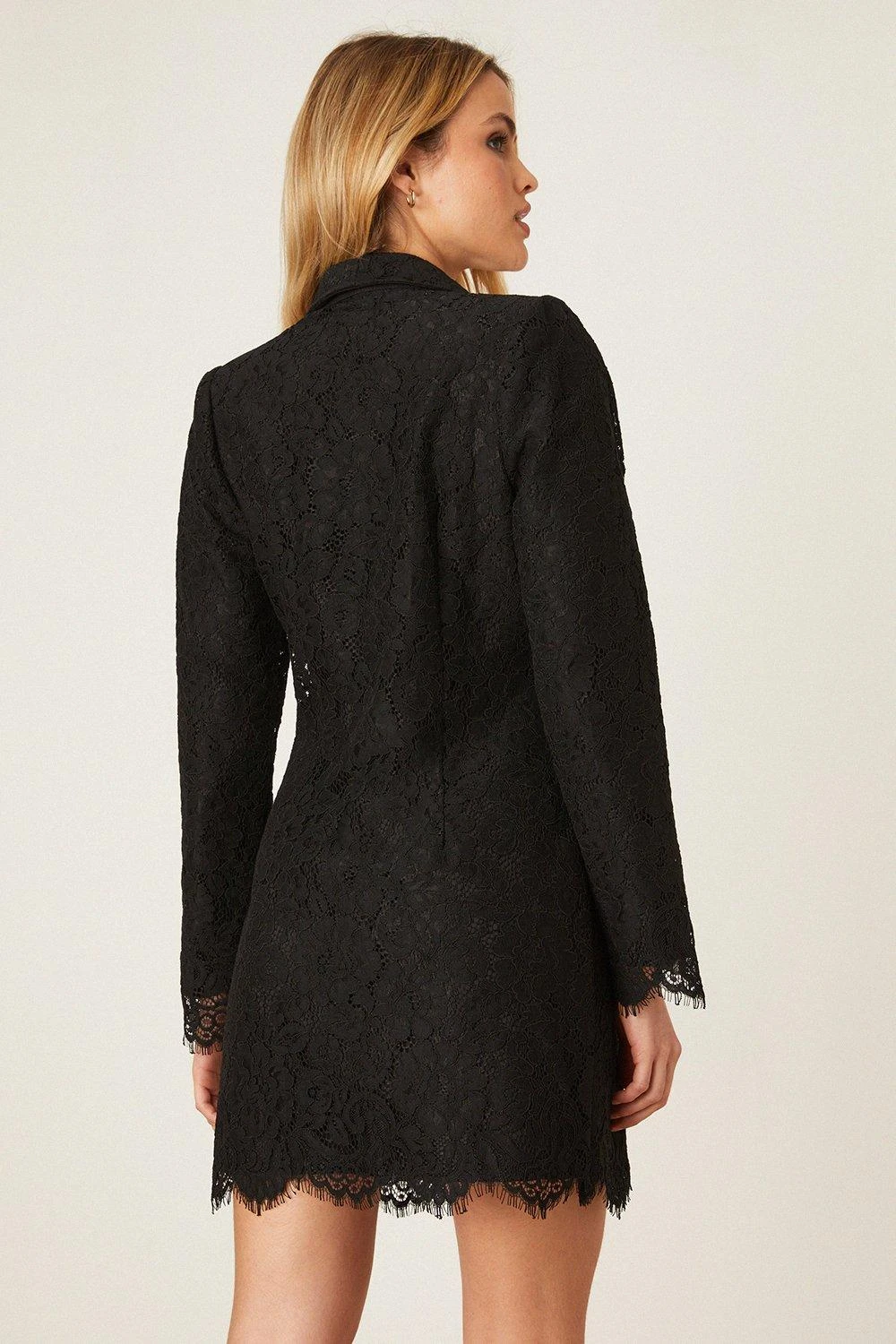 Dorothy Perkins Black Lace Blazer Dress 5 Dorothy Perkins Black Lace Blazer Dress - Image 3