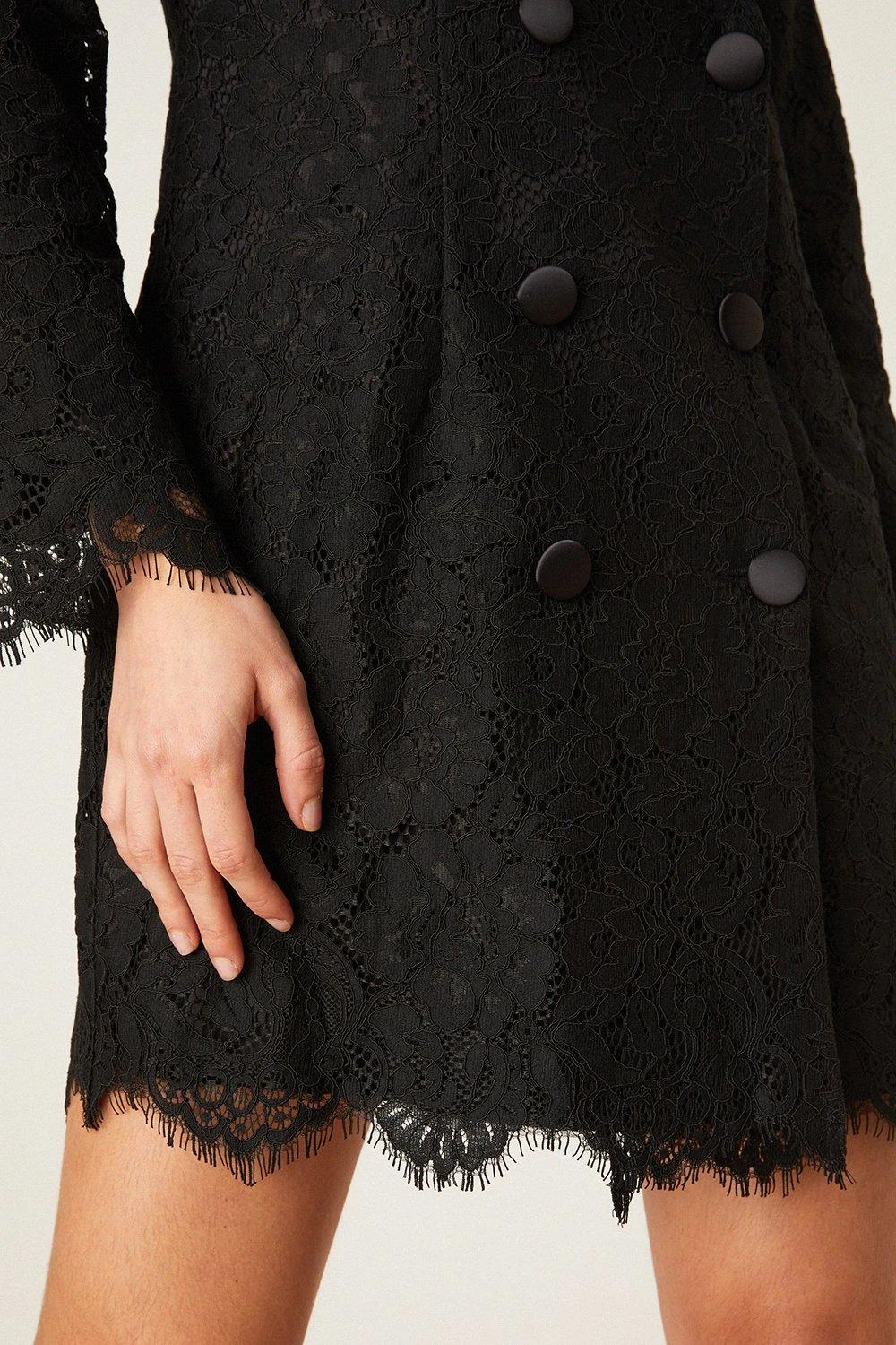 Dorothy Perkins Black Lace Blazer Dress 6 Dorothy Perkins Black Lace Blazer Dress - Image 4