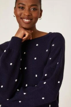 Dorothy Perkins Tall Spot Knitted Jumper 9 Dorothy Perkins Tall Spot Knitted Jumper -Perkindo Store bqq08317 navy xl 3