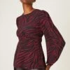 Dorothy Perkins Tall Berry Zebra Tea Blouse -Perkindo Store bqq08360 berry xl