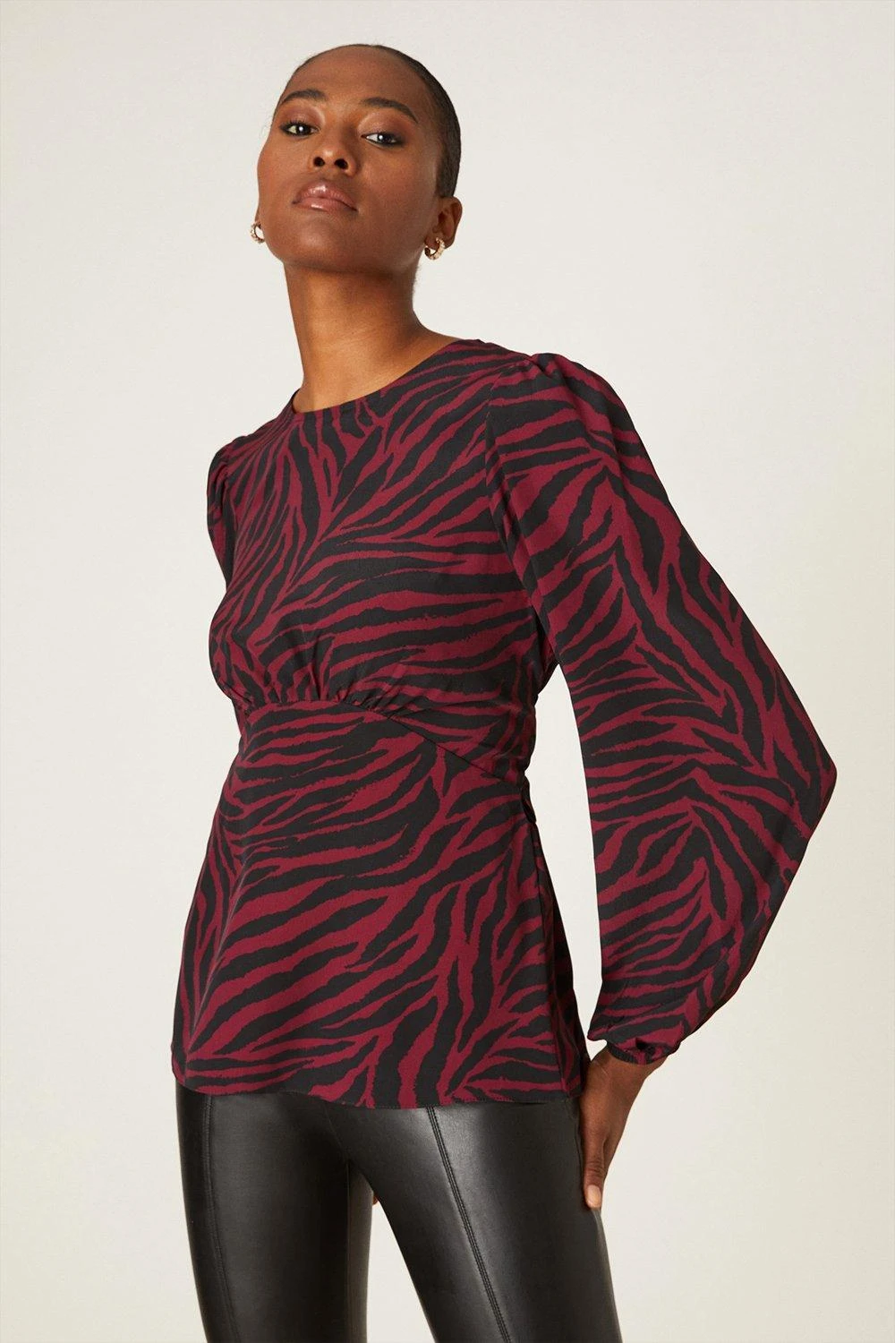 Dorothy Perkins Tall Berry Zebra Tea Blouse 3 Dorothy Perkins Tall Berry Zebra Tea Blouse