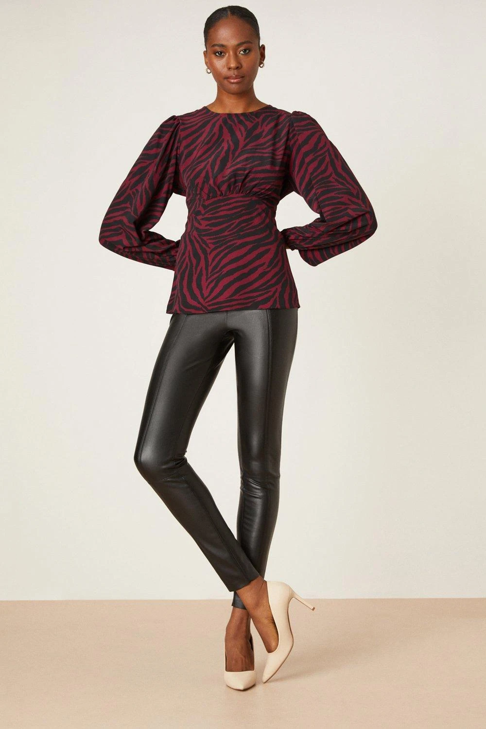 Dorothy Perkins Tall Berry Zebra Tea Blouse 4 Dorothy Perkins Tall Berry Zebra Tea Blouse - Image 2