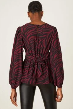 Dorothy Perkins Tall Berry Zebra Tea Blouse 8 Dorothy Perkins Tall Berry Zebra Tea Blouse -Perkindo Store bqq08360 berry xl 2