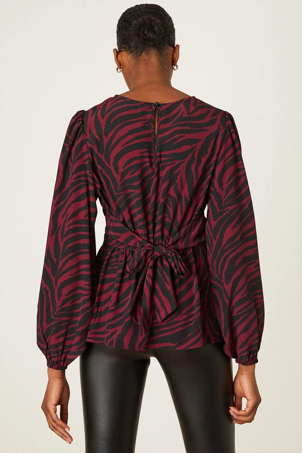 Dorothy Perkins Tall Berry Zebra Tea Blouse 5 Dorothy Perkins Tall Berry Zebra Tea Blouse - Image 3