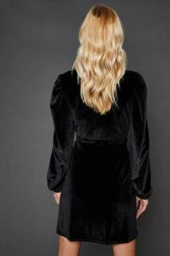 Dorothy Perkins Black Velvet Sweetheart Neck Mini Dress -Perkindo Store bqq08369 black xl 2