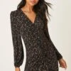 Dorothy Perkins Ruched Front Long Sleeve Ditsy Mini Dress 2 Dorothy Perkins Ruched Front Long Sleeve Ditsy Mini Dress -Perkindo Store bqq08408 black xl