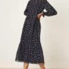 Dorothy Perkins Tall Chiffon Navy Spot Tiered Midi Dress -Perkindo Store bqq08470 navy xl