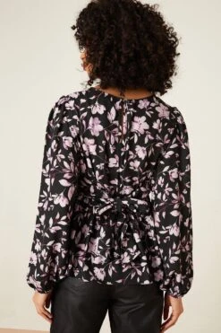 Dorothy Perkins Pink Floral Tea Blouse -Perkindo Store bqq08556 black xl 2