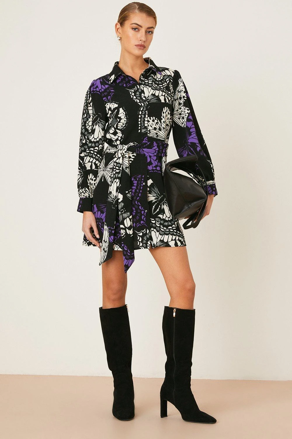 Dorothy Perkins Petite Butterfly Mini Shirt Dress 3 Dorothy Perkins Petite Butterfly Mini Shirt Dress