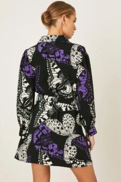 Dorothy Perkins Petite Butterfly Mini Shirt Dress 9 Dorothy Perkins Petite Butterfly Mini Shirt Dress -Perkindo Store bqq08719 black xl 2