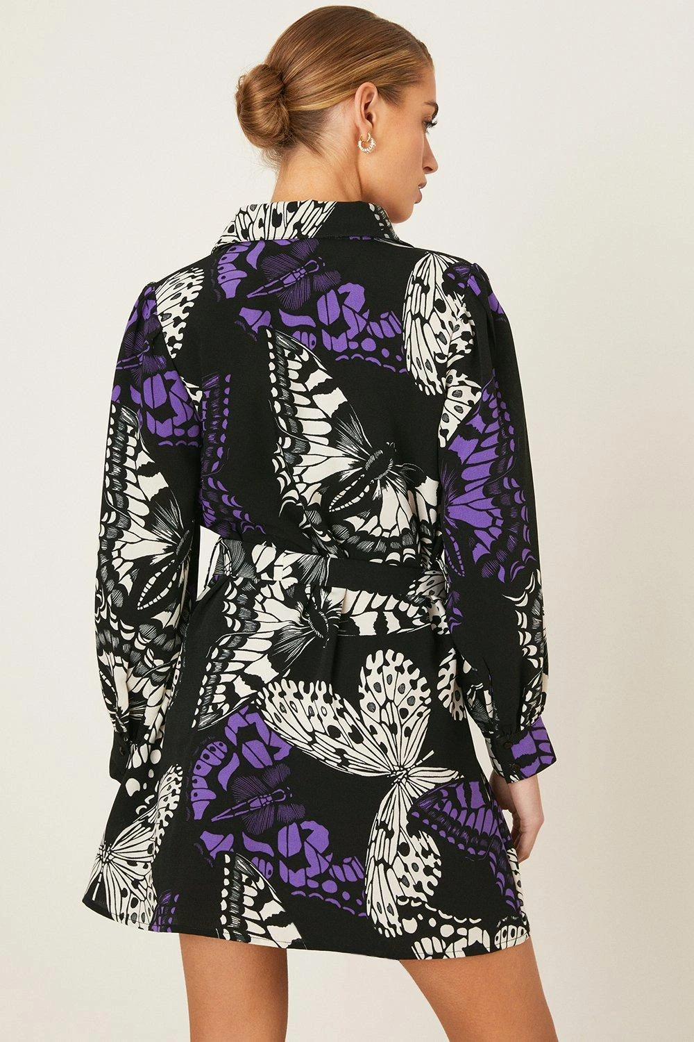 Dorothy Perkins Petite Butterfly Mini Shirt Dress 5 Dorothy Perkins Petite Butterfly Mini Shirt Dress - Image 3