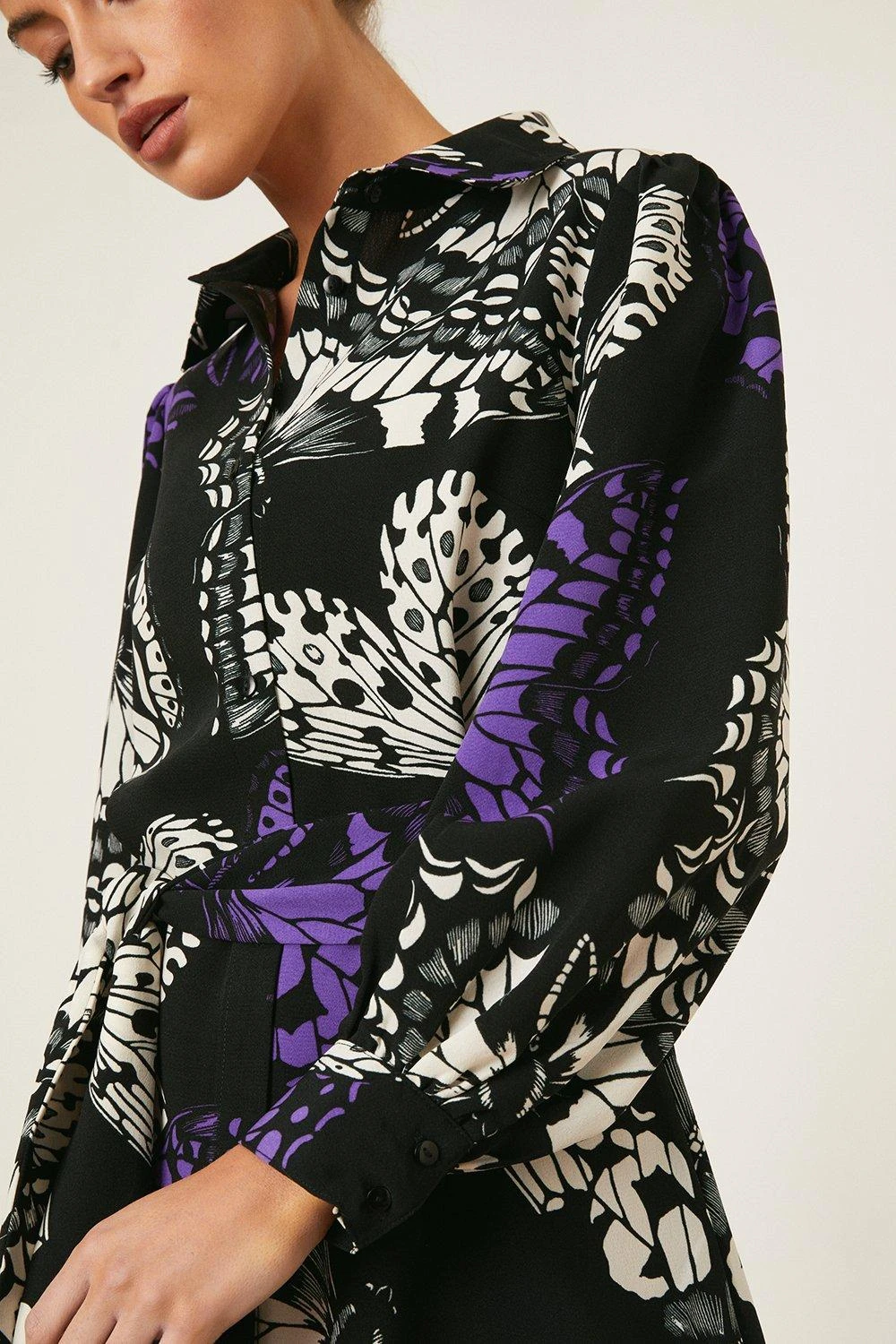 Dorothy Perkins Petite Butterfly Mini Shirt Dress 6 Dorothy Perkins Petite Butterfly Mini Shirt Dress - Image 4