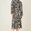 Dorothy Perkins Mono Print High Neck Ruched Midi Dress 1 Dorothy Perkins Mono Print High Neck Ruched Midi Dress -Perkindo Store bqq08724 mono xl