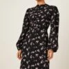Dorothy Perkins Petite Ditsy Ruched High Neck Midi Dress 1 Dorothy Perkins Petite Ditsy Ruched High Neck Midi Dress -Perkindo Store bqq08726 black xl