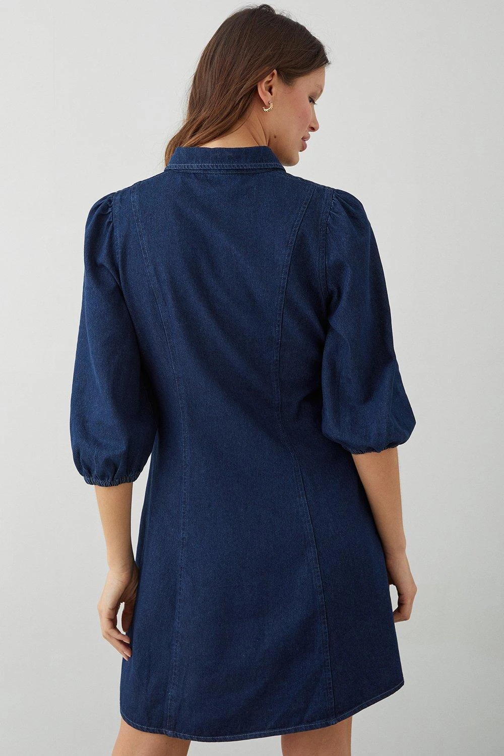Dorothy Perkins Puff Sleeve Soft Denim Dress 5 Dorothy Perkins Puff Sleeve Soft Denim Dress - Image 3