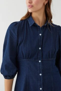 Dorothy Perkins Puff Sleeve Soft Denim Dress 10 Dorothy Perkins Puff Sleeve Soft Denim Dress -Perkindo Store bqq08765 indigo xl 3