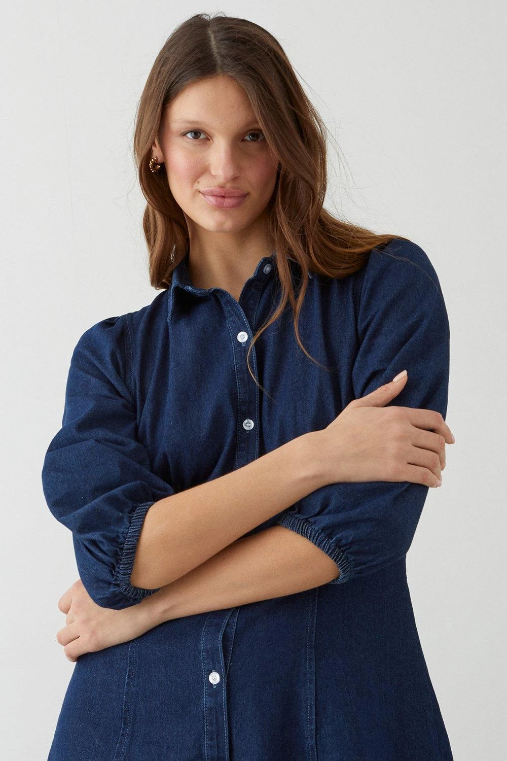 Dorothy Perkins Puff Sleeve Soft Denim Dress 7 Dorothy Perkins Puff Sleeve Soft Denim Dress - Image 5