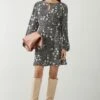 Dorothy Perkins Petite Tie Front Ditsy Long Sleeve Mini Dress 2 Dorothy Perkins Petite Tie Front Ditsy Long Sleeve Mini Dress -Perkindo Store bqq08812 mono xl
