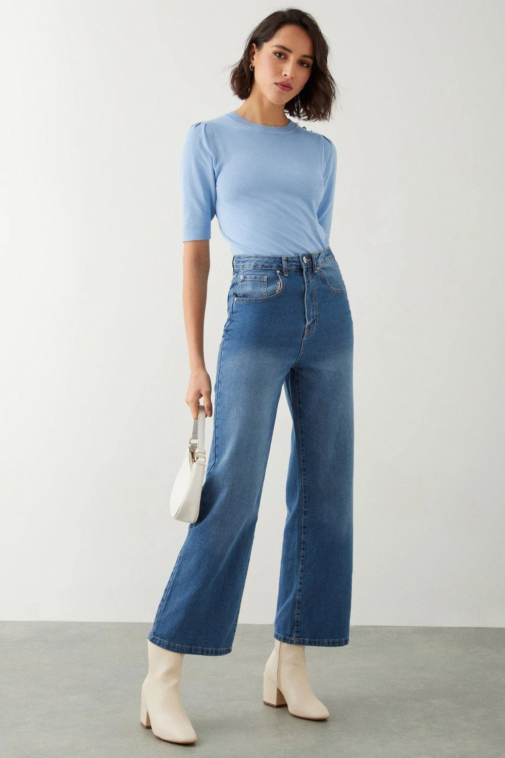 Dorothy Perkins Tall Button Shoulder Half Sleeve Knitted Top 4 Dorothy Perkins Tall Button Shoulder Half Sleeve Knitted Top - Image 2