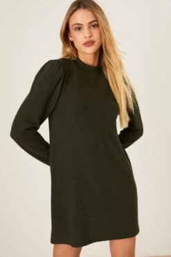 Dorothy Perkins Petite Soft Touch Long Sleeve Mini Dress -Perkindo Store bqq08996 khaki xl 4