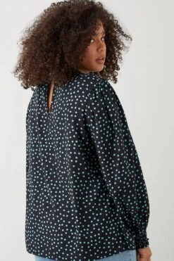 Dorothy Perkins Curve Spot High Neck Blouse -Perkindo Store bqq09077 mint xl 2