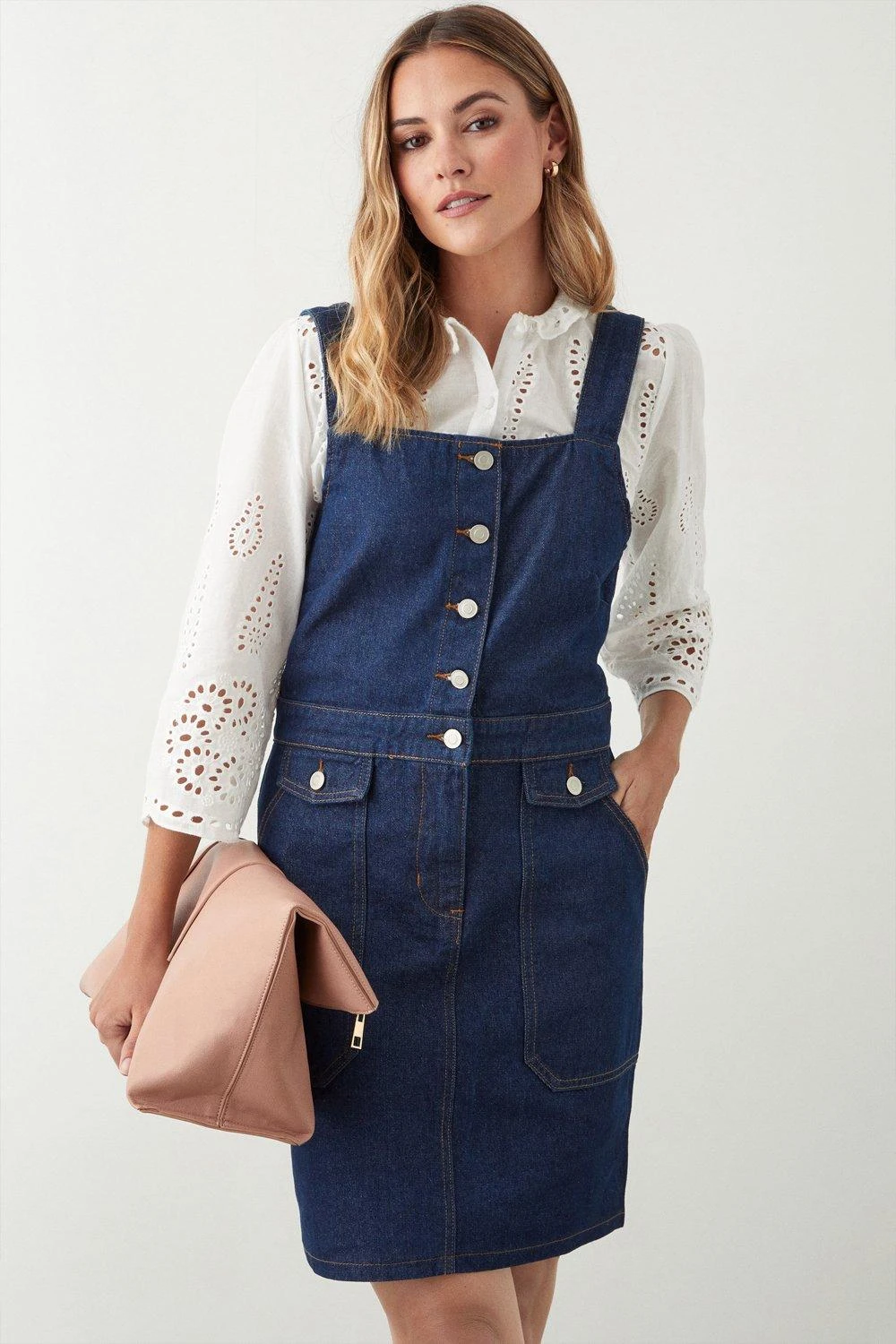 Dorothy Perkins Button Front Pinny Dress 3 Dorothy Perkins Button Front Pinny Dress