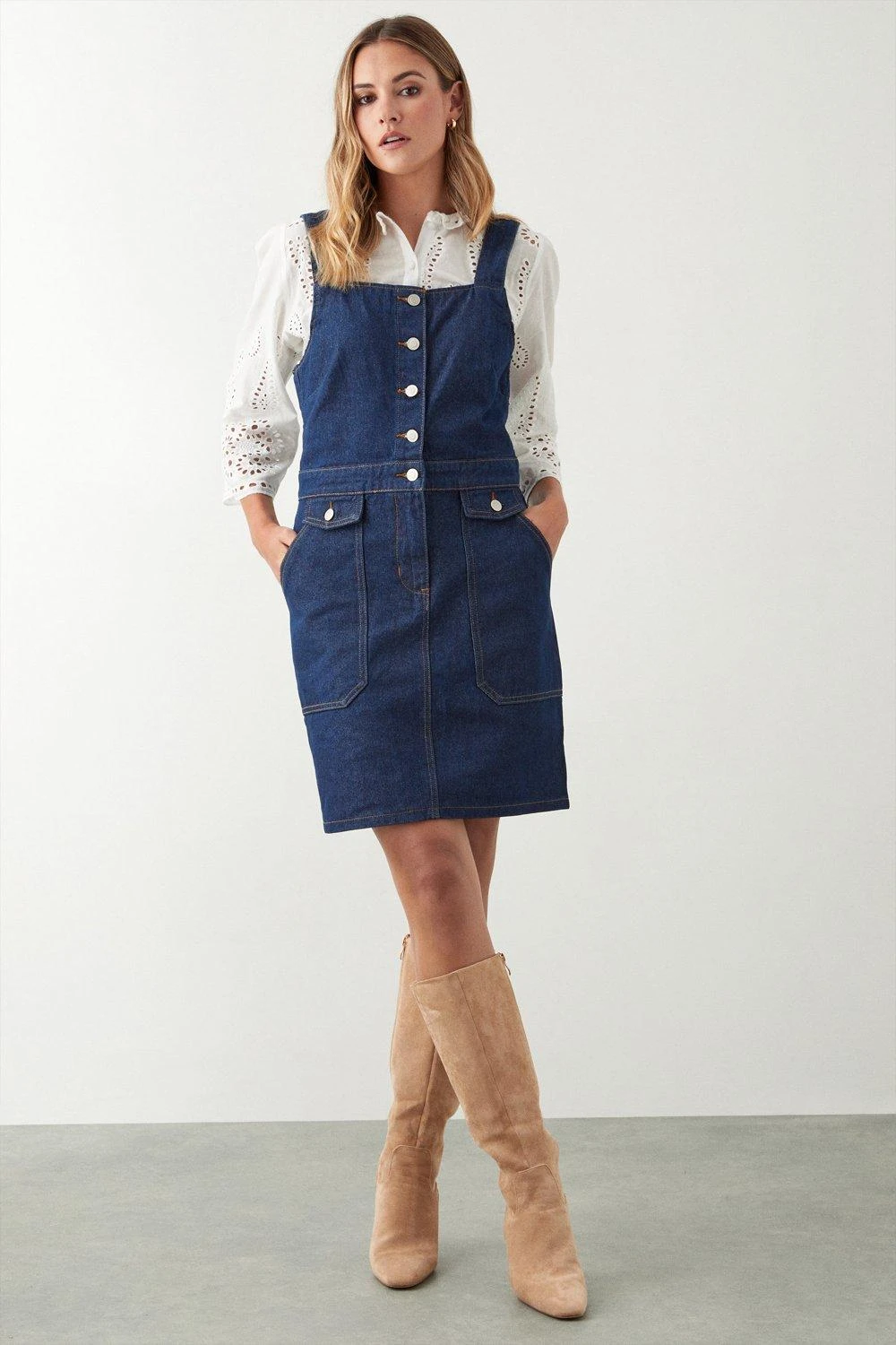 Dorothy Perkins Button Front Pinny Dress 4 Dorothy Perkins Button Front Pinny Dress - Image 2