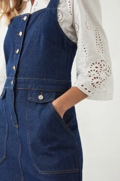 Dorothy Perkins Button Front Pinny Dress 10 Dorothy Perkins Button Front Pinny Dress -Perkindo Store bqq09136 indigo xl 3