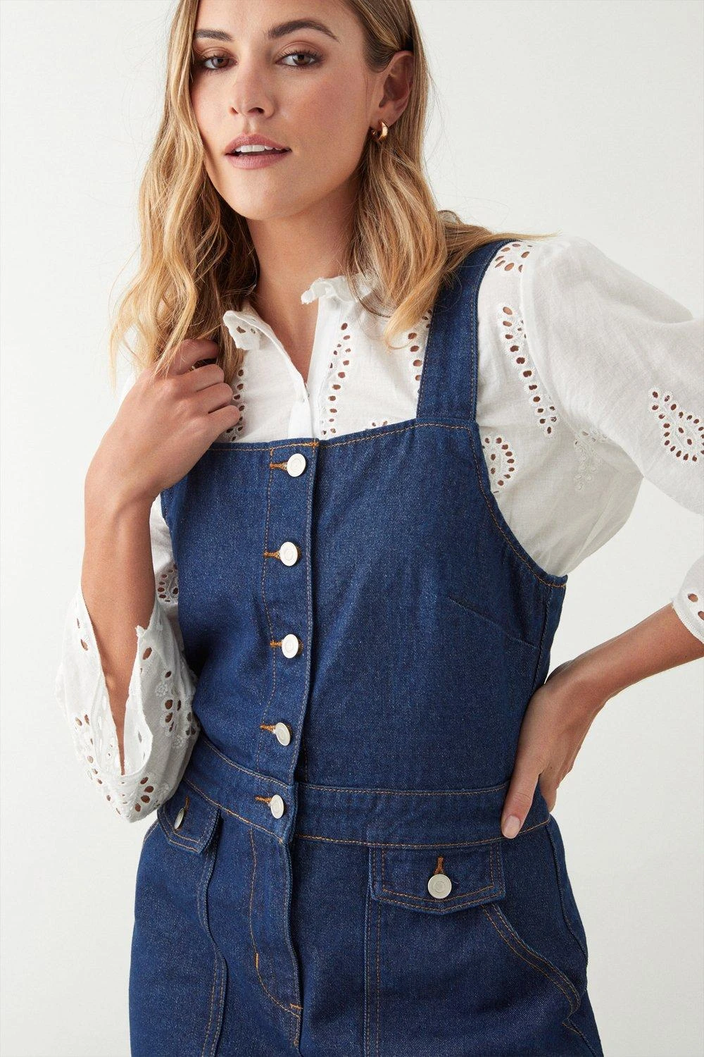 Dorothy Perkins Button Front Pinny Dress 7 Dorothy Perkins Button Front Pinny Dress - Image 5