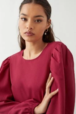 Dorothy Perkins Petite Berry Ruffle Hem Mini Dress -Perkindo Store bqq09152 berry xl 4