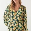 Dorothy Perkins Yellow Floral Shirred Detail Blouse -Perkindo Store bqq09167 black xl
