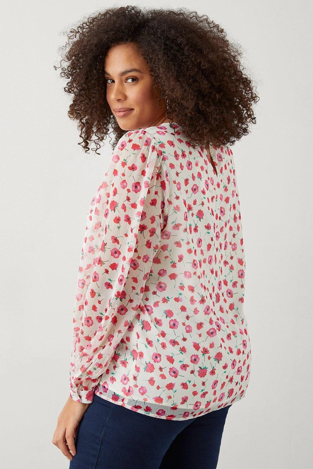 Dorothy Perkins Curve Ivory Chiffon Pleated Blouse 5 Dorothy Perkins Curve Ivory Chiffon Pleated Blouse - Image 3