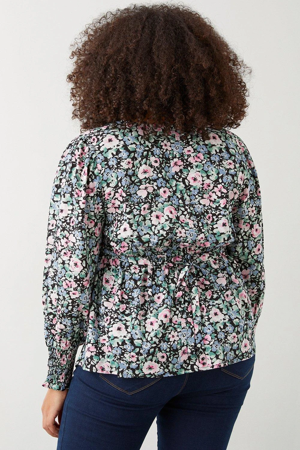 Dorothy Perkins Curve Blue Floral Empire Blouse 5 Dorothy Perkins Curve Blue Floral Empire Blouse - Image 3