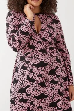 Dorothy Perkins Curve Pink Chain Keyhole Midi Dress 11 Dorothy Perkins Curve Pink Chain Keyhole Midi Dress -Perkindo Store bqq09276 pink xl 4