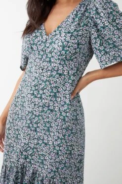 Dorothy Perkins Ditsy Floral Button Through Angel Sleeve Midi Dress -Perkindo Store bqq09280 multi xl 3