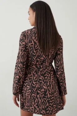 Dorothy Perkins Petite Animal Print Tie Wrap Mini Dress -Perkindo Store bqq09305 animal xl 2