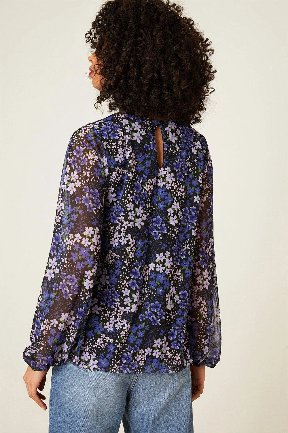 Dorothy Perkins Floral Mesh Pleated Top 5 Dorothy Perkins Floral Mesh Pleated Top - Image 3
