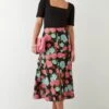 Dorothy Perkins Multi Floral Button Through Midi Skirt 1 Dorothy Perkins Multi Floral Button Through Midi Skirt -Perkindo Store bqq09625 black xl