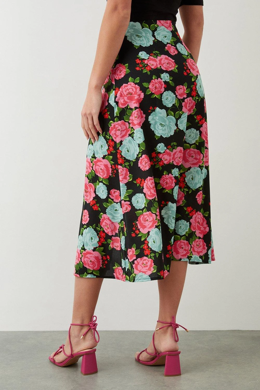 Dorothy Perkins Multi Floral Button Through Midi Skirt 5 Dorothy Perkins Multi Floral Button Through Midi Skirt - Image 3