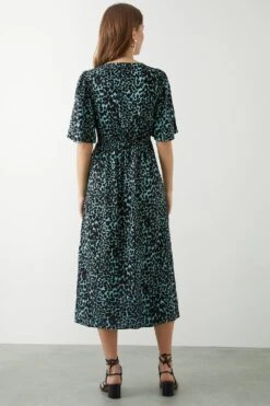 Dorothy Perkins Green Animal Wrap Midi Dress 9 Dorothy Perkins Green Animal Wrap Midi Dress -Perkindo Store bqq09628 green xl 2