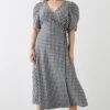 Dorothy Perkins Curve Mono Gingham Wrap Dress 1 Dorothy Perkins Curve Mono Gingham Wrap Dress -Perkindo Store bqq09695 mono xl