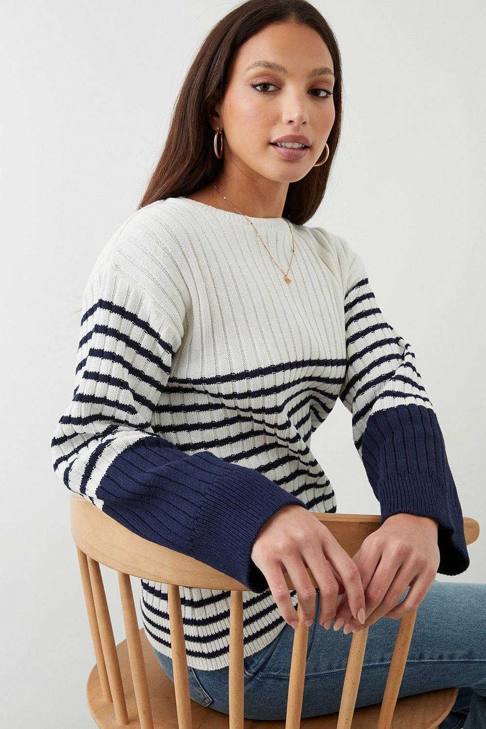 Dorothy Perkins Tall Stripe Rib Crew Neck Jumper 3 Dorothy Perkins Tall Stripe Rib Crew Neck Jumper