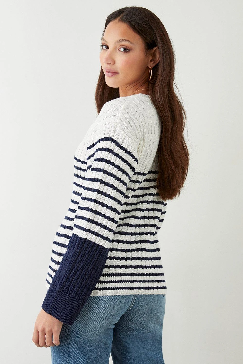 Dorothy Perkins Tall Stripe Rib Crew Neck Jumper 5 Dorothy Perkins Tall Stripe Rib Crew Neck Jumper - Image 3