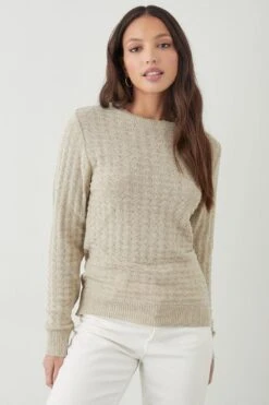 Dorothy Perkins Tall Stitch Detail Puff Sleeve Jumper 7 Dorothy Perkins Tall Stitch Detail Puff Sleeve Jumper -Perkindo Store bqq09878 oatmeal xl 1