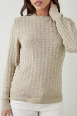 Dorothy Perkins Tall Stitch Detail Puff Sleeve Jumper 9 Dorothy Perkins Tall Stitch Detail Puff Sleeve Jumper -Perkindo Store bqq09878 oatmeal xl 3